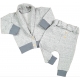 Zestaw niemowlęcy szary melanż marynarka+spodnie